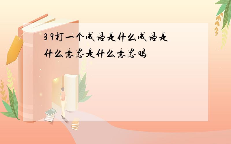 3 9打一个成语是什么成语是什么意思是什么意思吗