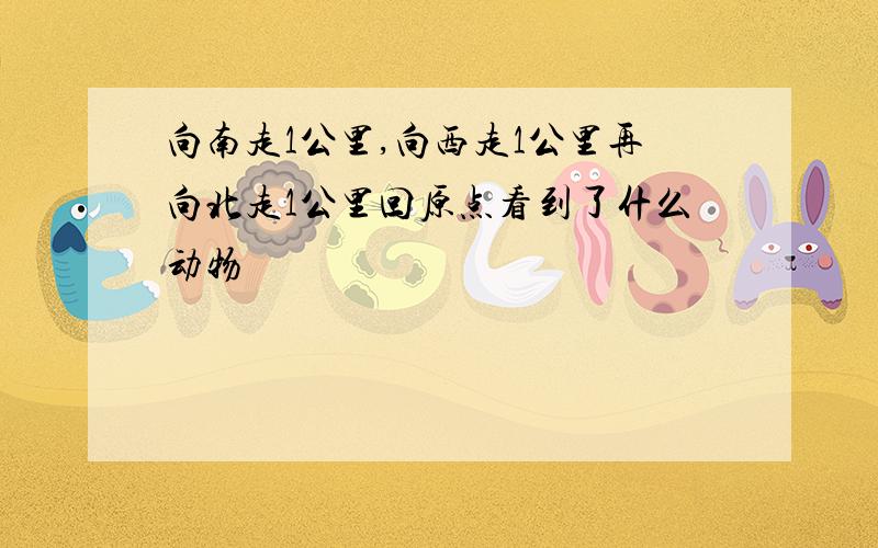 向南走1公里,向西走1公里再向北走1公里回原点看到了什么动物