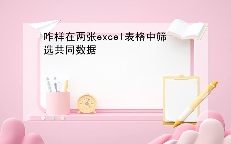 咋样在两张excel表格中筛选共同数据