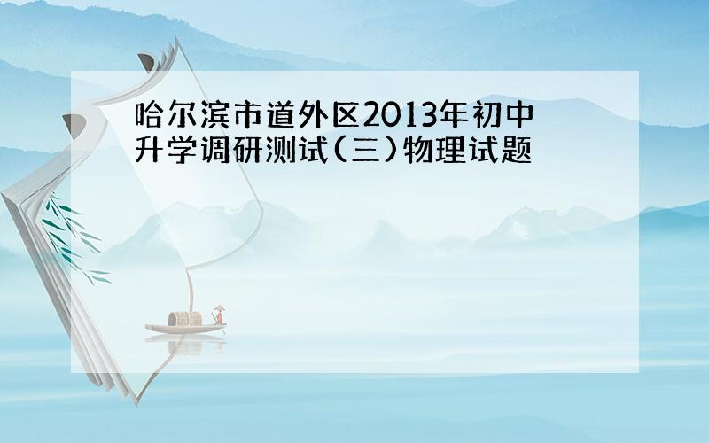 哈尔滨市道外区2013年初中升学调研测试(三)物理试题