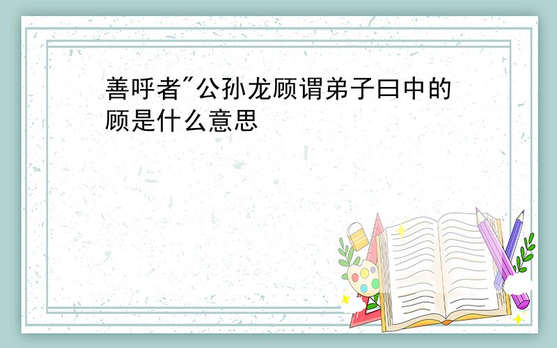 善呼者"公孙龙顾谓弟子曰中的顾是什么意思