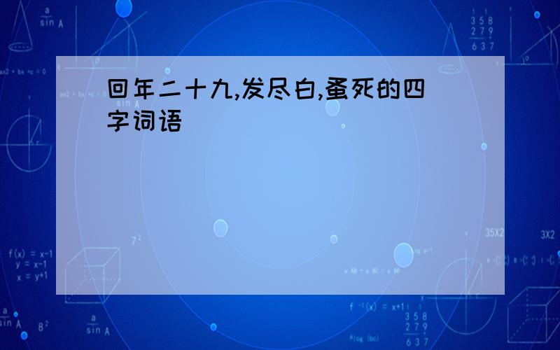 回年二十九,发尽白,蚤死的四字词语