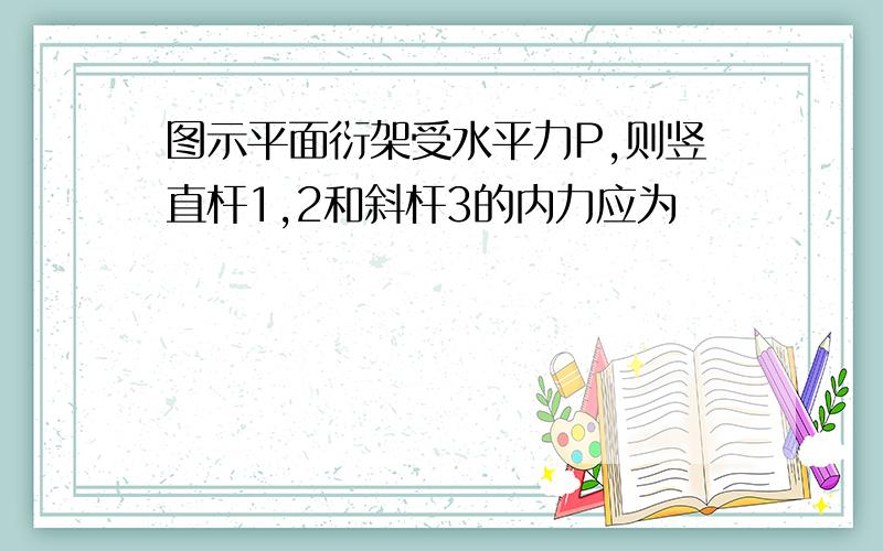 图示平面衍架受水平力P,则竖直杆1,2和斜杆3的内力应为