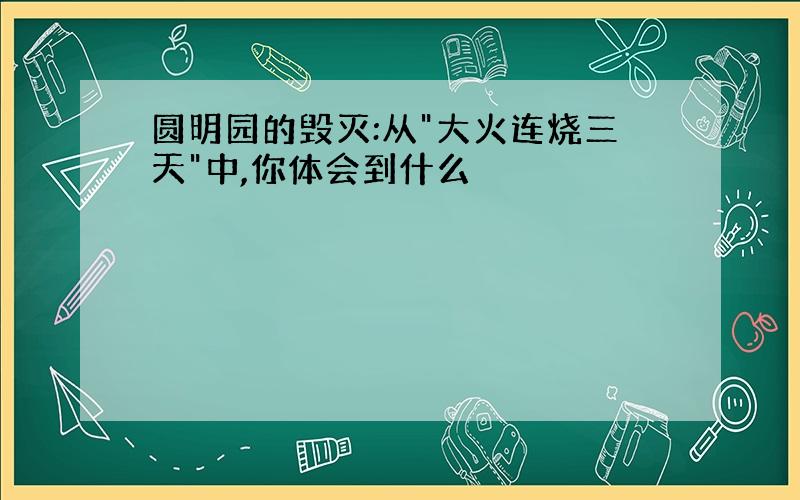 圆明园的毁灭:从"大火连烧三天"中,你体会到什么