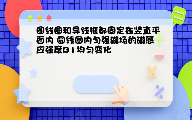 圆线圈和导线框都固定在竖直平面内 圆线圈内匀强磁场的磁感应强度B1均匀变化