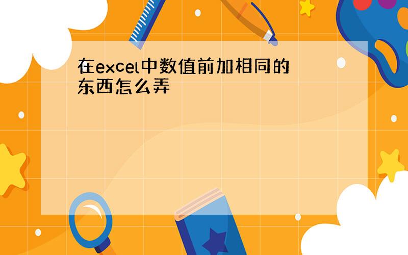 在excel中数值前加相同的东西怎么弄