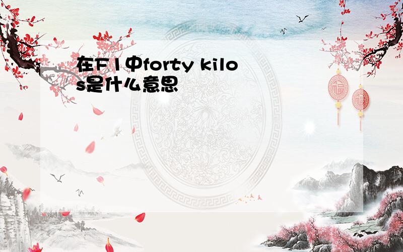 在F1中forty kilos是什么意思