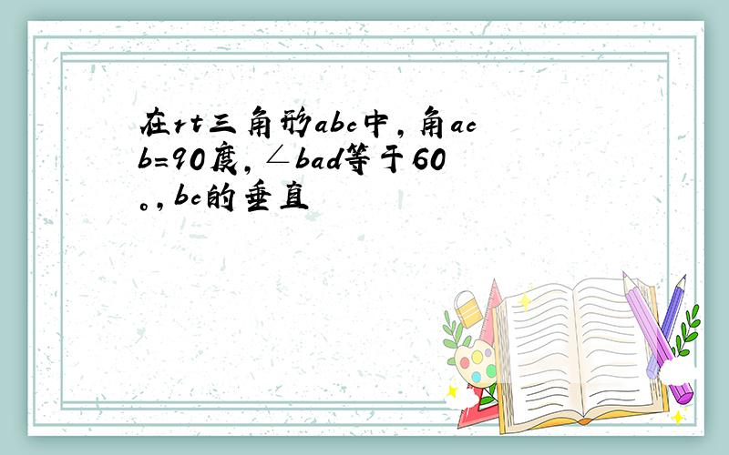 在rt三角形abc中,角acb=90度,∠bad等于60°,bc的垂直