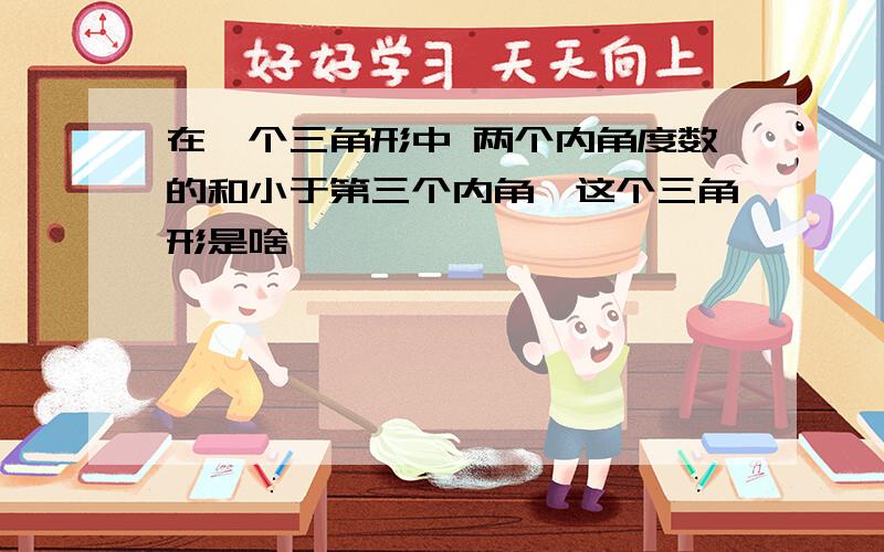 在一个三角形中 两个内角度数的和小于第三个内角,这个三角形是啥