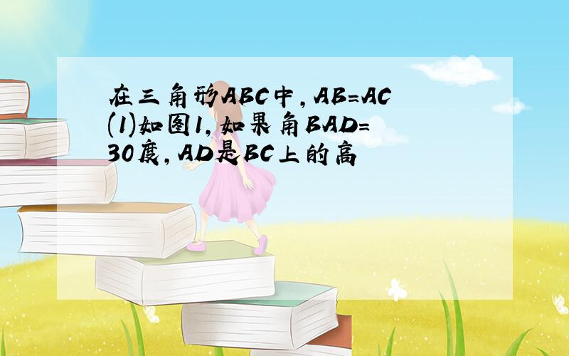 在三角形ABC中,AB=AC(1)如图1,如果角BAD=30度,AD是BC上的高