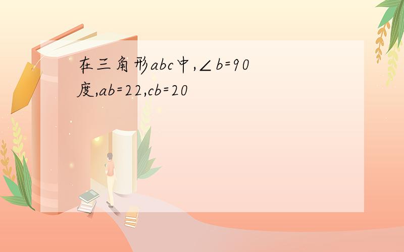 在三角形abc中,∠b=90度,ab=22,cb=20