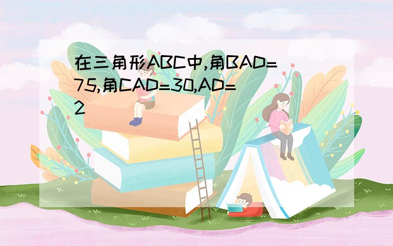 在三角形ABC中,角BAD=75,角CAD=30,AD=2