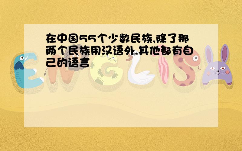 在中国55个少数民族,除了那两个民族用汉语外,其他都有自己的语言