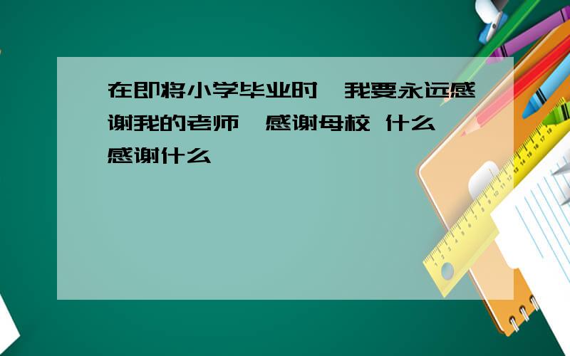 在即将小学毕业时,我要永远感谢我的老师,感谢母校 什么,感谢什么