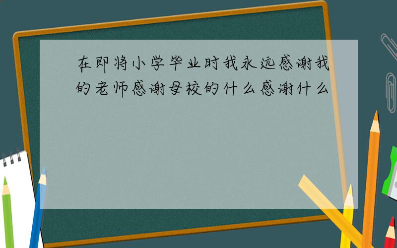 在即将小学毕业时我永远感谢我的老师感谢母校的什么感谢什么