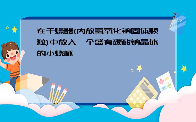 在干燥器(内放氢氧化钠固体颗粒)中放入一个盛有碳酸钠晶体的小烧杯,