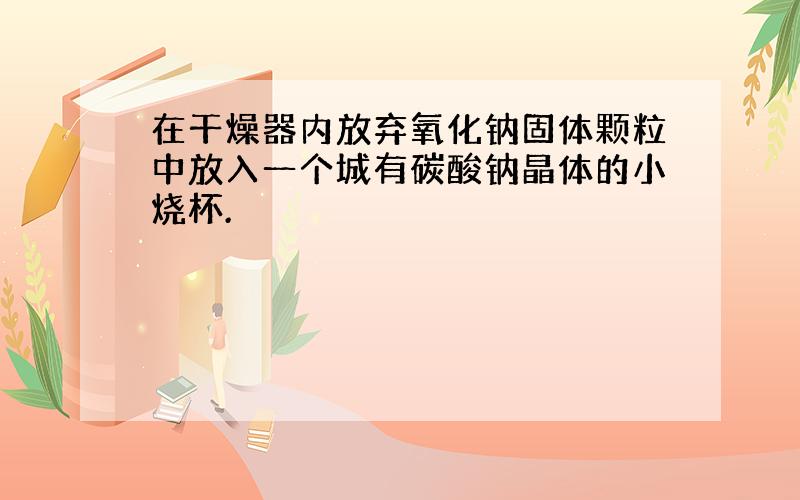 在干燥器内放弃氧化钠固体颗粒中放入一个城有碳酸钠晶体的小烧杯.