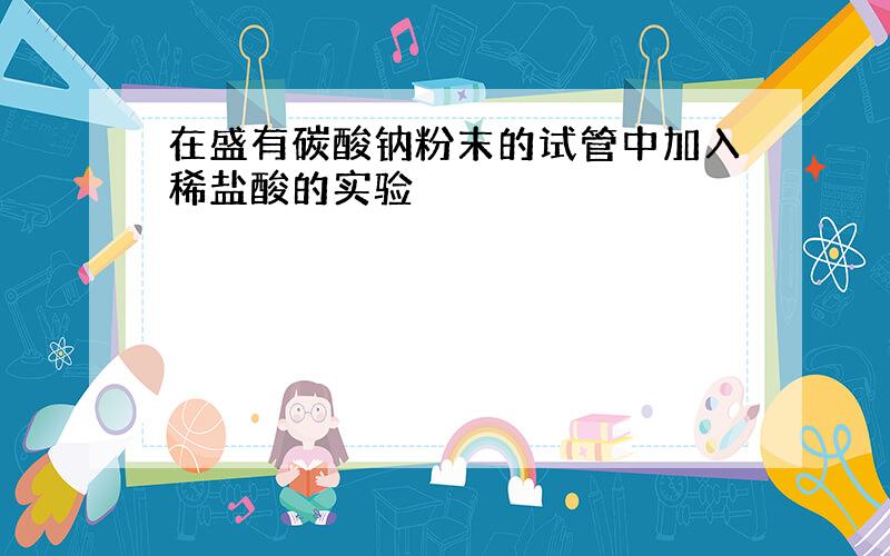 在盛有碳酸钠粉末的试管中加入稀盐酸的实验