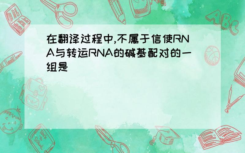 在翻译过程中,不属于信使RNA与转运RNA的碱基配对的一组是