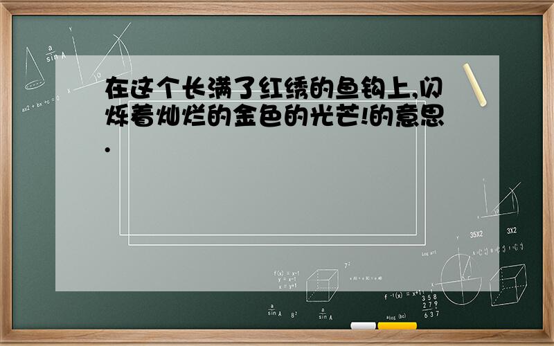 在这个长满了红绣的鱼钩上,闪烁着灿烂的金色的光芒!的意思.