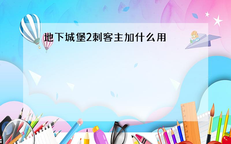 地下城堡2刺客主加什么用