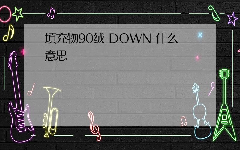 填充物90绒 DOWN 什么意思