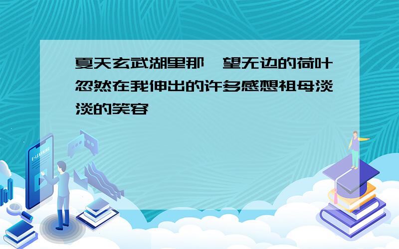 夏天玄武湖里那一望无边的荷叶忽然在我伸出的许多感想祖母淡淡的笑容