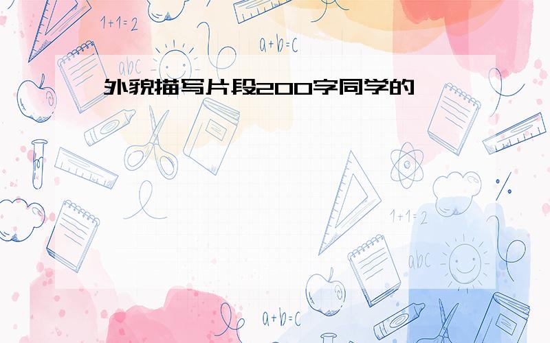 外貌描写片段200字同学的