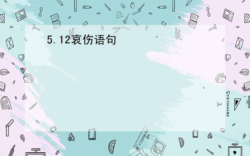 5.12哀伤语句