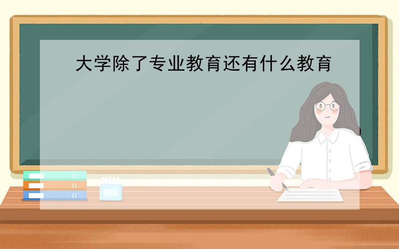 大学除了专业教育还有什么教育