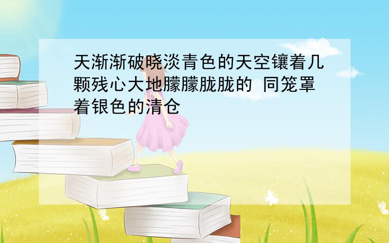 天渐渐破晓淡青色的天空镶着几颗残心大地朦朦胧胧的 同笼罩着银色的清仓