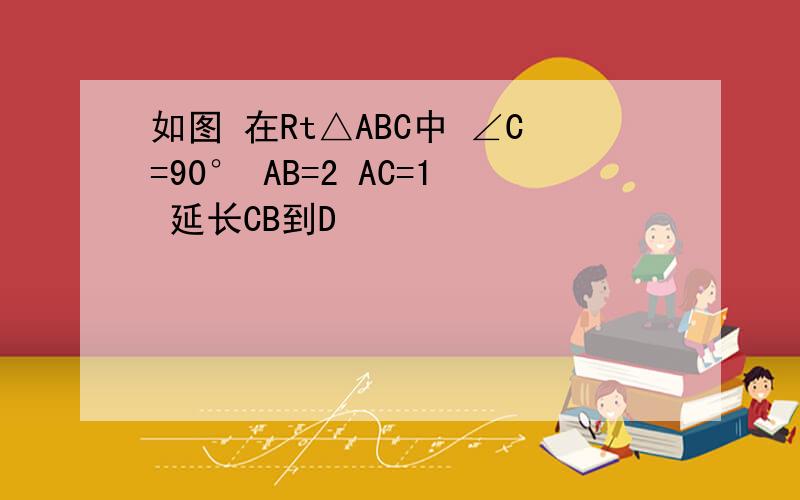 如图 在Rt△ABC中 ∠C=90° AB=2 AC=1 延长CB到D