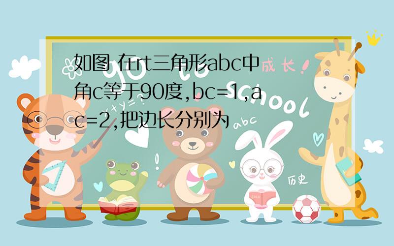 如图 在rt三角形abc中 角c等于90度,bc=1,ac=2,把边长分别为