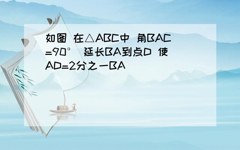 如图 在△ABC中 角BAC=90° 延长BA到点D 使AD=2分之一BA