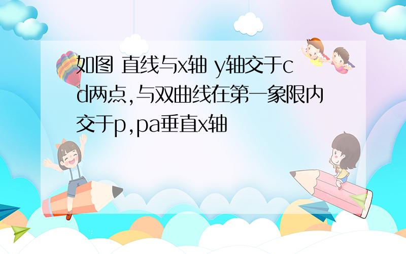 如图 直线与x轴 y轴交于cd两点,与双曲线在第一象限内交于p,pa垂直x轴