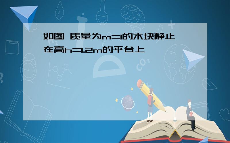 如图 质量为m=1的木块静止在高h=1.2m的平台上