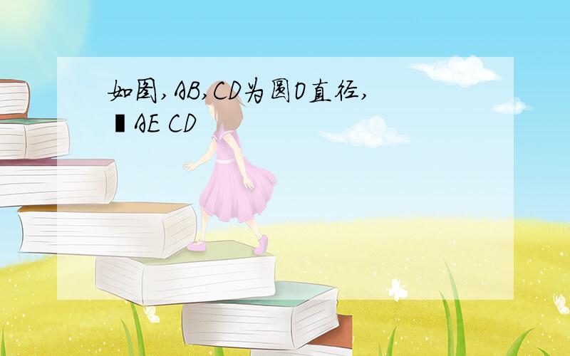 如图,AB,CD为圆O直径,铉AE CD