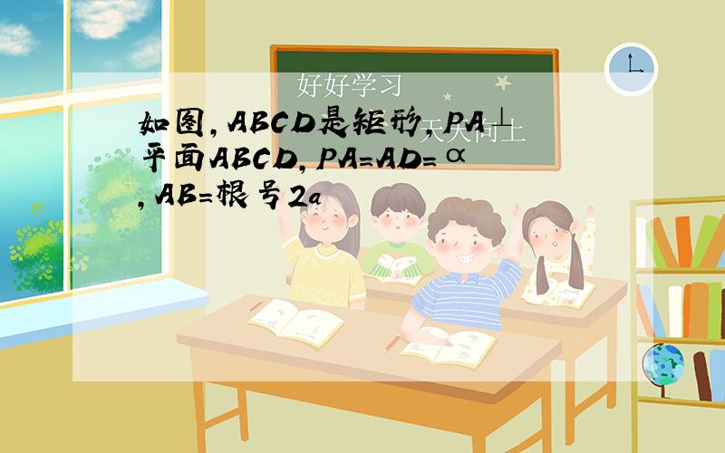 如图,ABCD是矩形,PA⊥平面ABCD,PA=AD=α,AB=根号2a