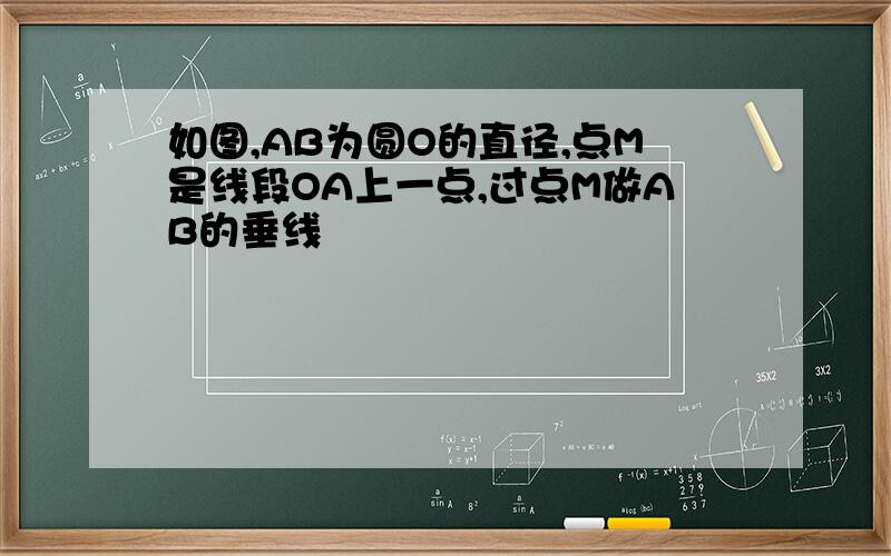 如图,AB为圆O的直径,点M是线段OA上一点,过点M做AB的垂线