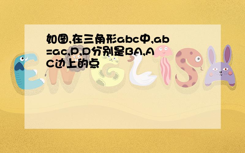 如图,在三角形abc中,ab=ac,P,D分别是BA,AC边上的点