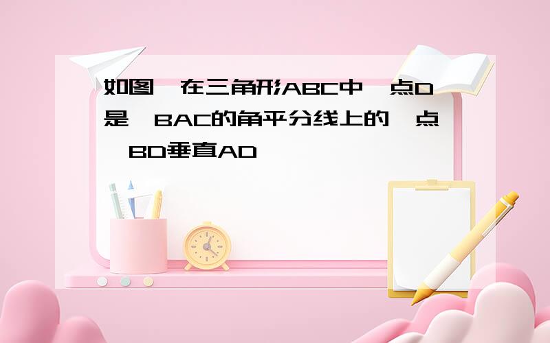 如图,在三角形ABC中,点D是∠BAC的角平分线上的一点,BD垂直AD