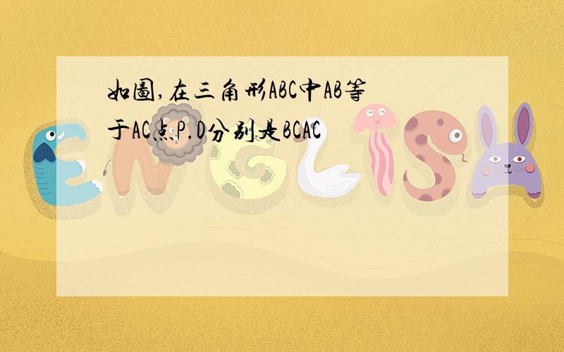 如图,在三角形ABC中AB等于AC点P.D分别是BCAC