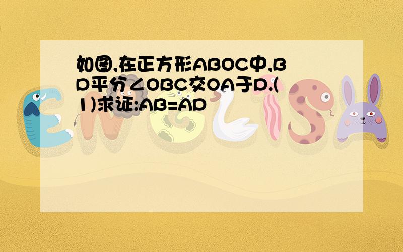 如图,在正方形ABOC中,BD平分∠OBC交OA于D.(1)求证:AB=AD