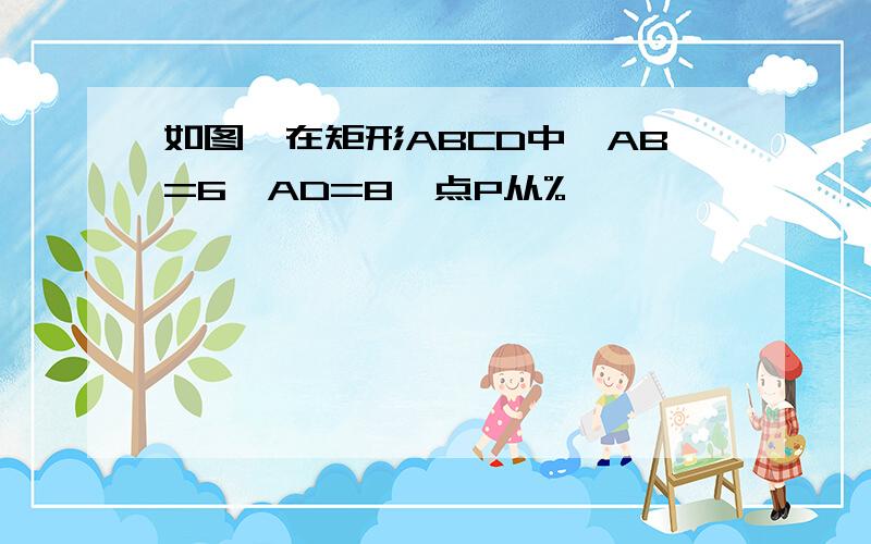 如图,在矩形ABCD中,AB=6,AD=8,点P从%