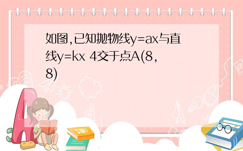 如图,已知抛物线y=ax与直线y=kx 4交于点A(8,8)