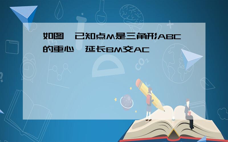 如图,已知点M是三角形ABC的重心,延长BM交AC