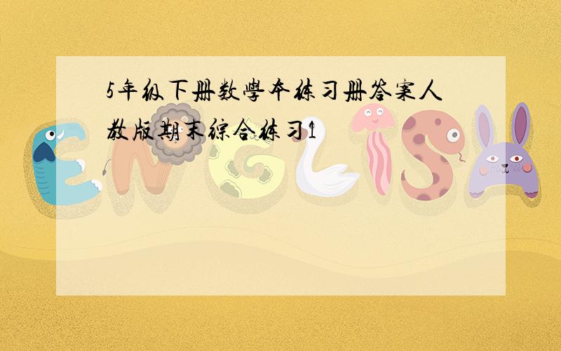 5年级下册数学本练习册答案人教版期末综合练习1