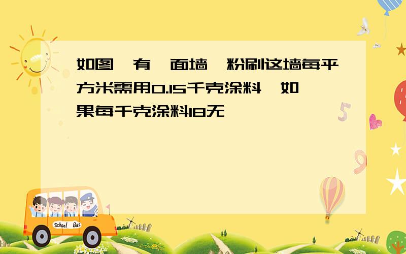 如图,有一面墙,粉刷这墙每平方米需用0.15千克涂料,如果每千克涂料18无