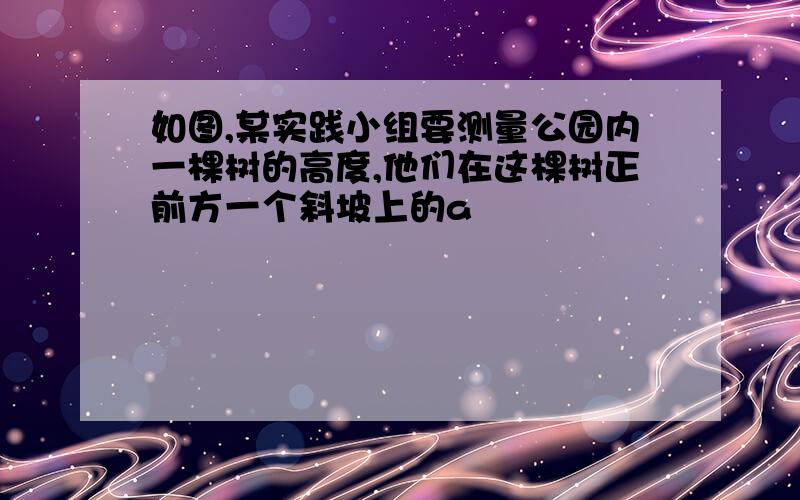 如图,某实践小组要测量公园内一棵树的高度,他们在这棵树正前方一个斜坡上的a