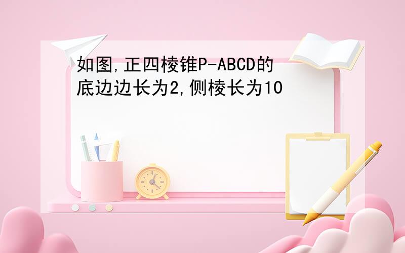 如图,正四棱锥P-ABCD的底边边长为2,侧棱长为10